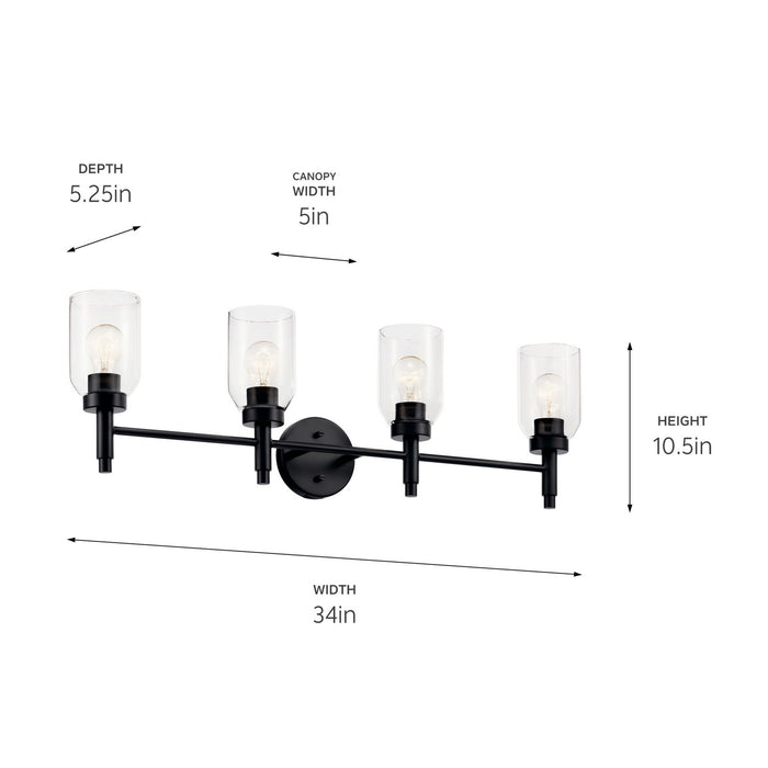 Kichler - 55186BK - Four Light Vanity - Madden - Black