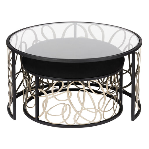 Varaluz - 381TC32NMBAR - Nesting Coffee Table and Ottoman - Scribble - Matte Black/Artifact