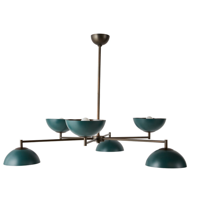 Arteriors - DLC23 - Six Light Chandelier - Evansville - Aegean/English Bronze