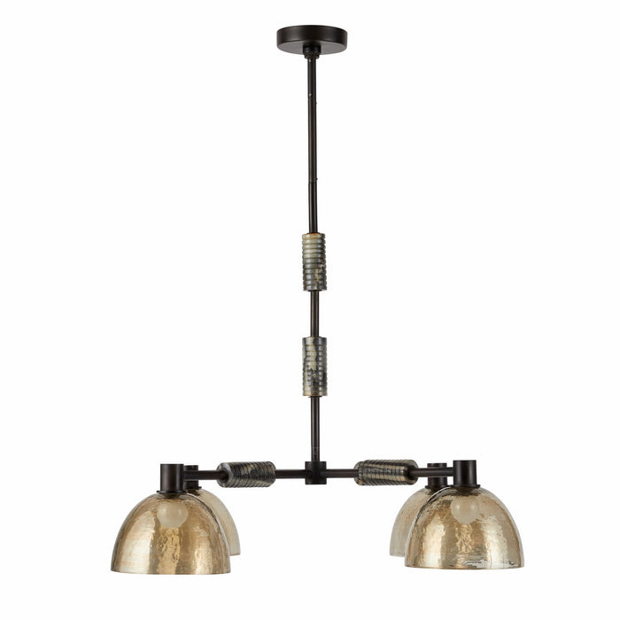 Arteriors - DMI13 - Four Light Chandelier - Eli - Blackened Iron/Smoke/Black