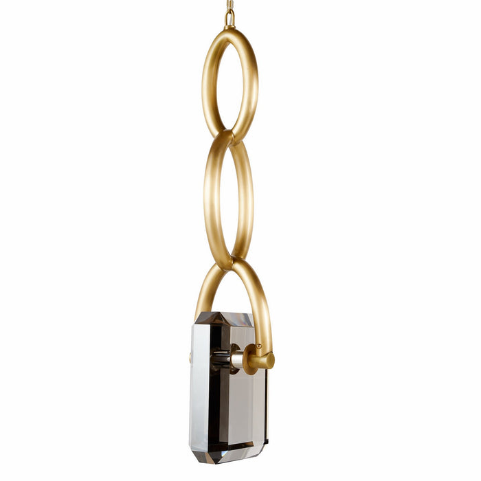 Arteriors - DPC16 - LED Pendant - Estate - Smoke/Antique Brass