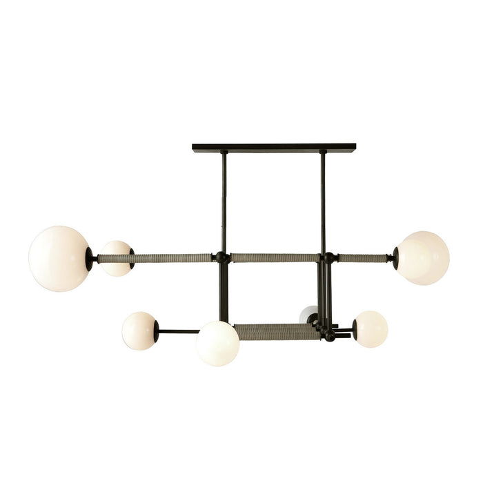 Arteriors - DRC09 - Eight Light Linear Chandelier - Erica - English Bronze/Opal/Taupe