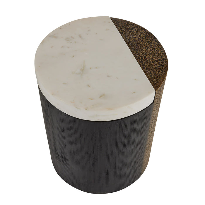 Arteriors - FAI14 - Accent Table - Celestine - White/Antique Brass/Ebony