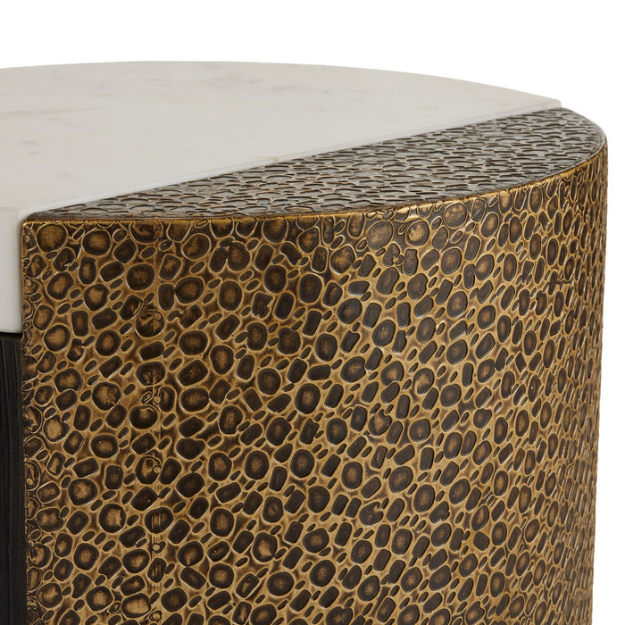 Arteriors - FAI14 - Accent Table - Celestine - White/Antique Brass/Ebony