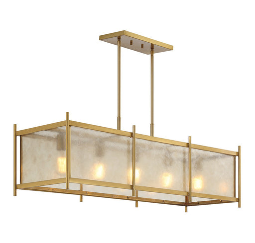 Savoy House - 1-3802-5-322 - Five Light Linear Chandelier - Jacobs - Warm Brass