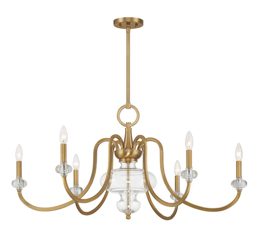 Savoy House - 1-5802-6-322 - Six Light Chandelier - Bergdorf - Warm Brass