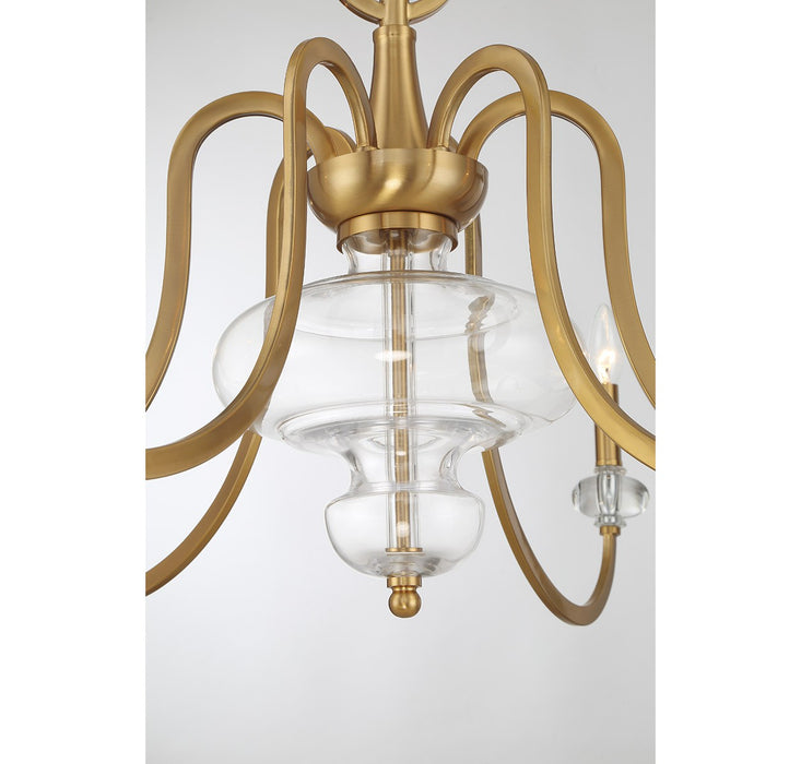 Savoy House - 1-5802-6-322 - Six Light Chandelier - Bergdorf - Warm Brass