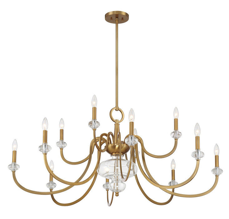 Savoy House - 1-5803-12-322 - 12 Light Chandelier - Bergdorf - Warm Brass