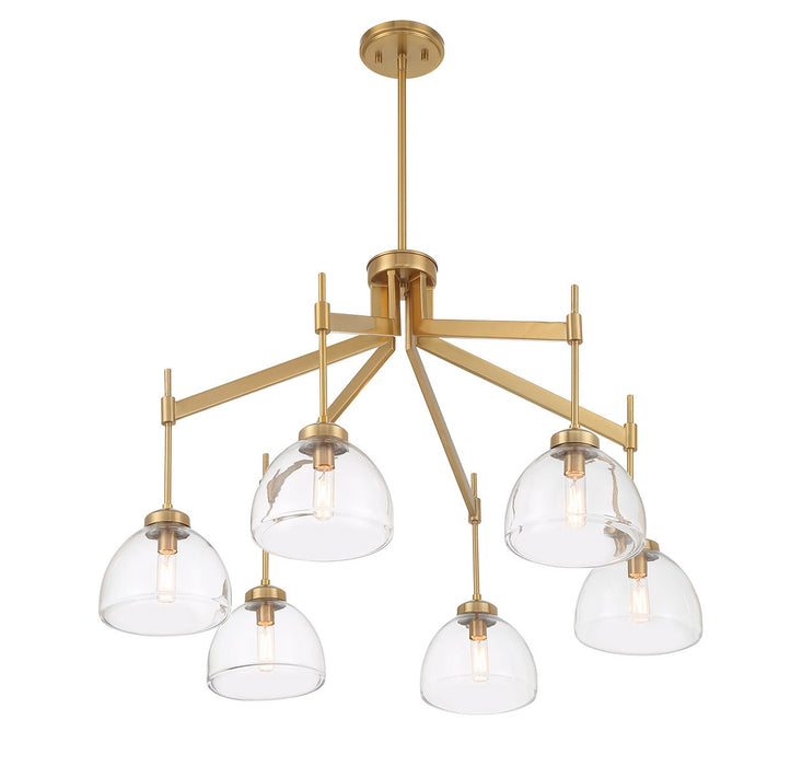 Savoy House - 1-9841-6-322 - Six Light Chandelier - Corbin - Warm Brass