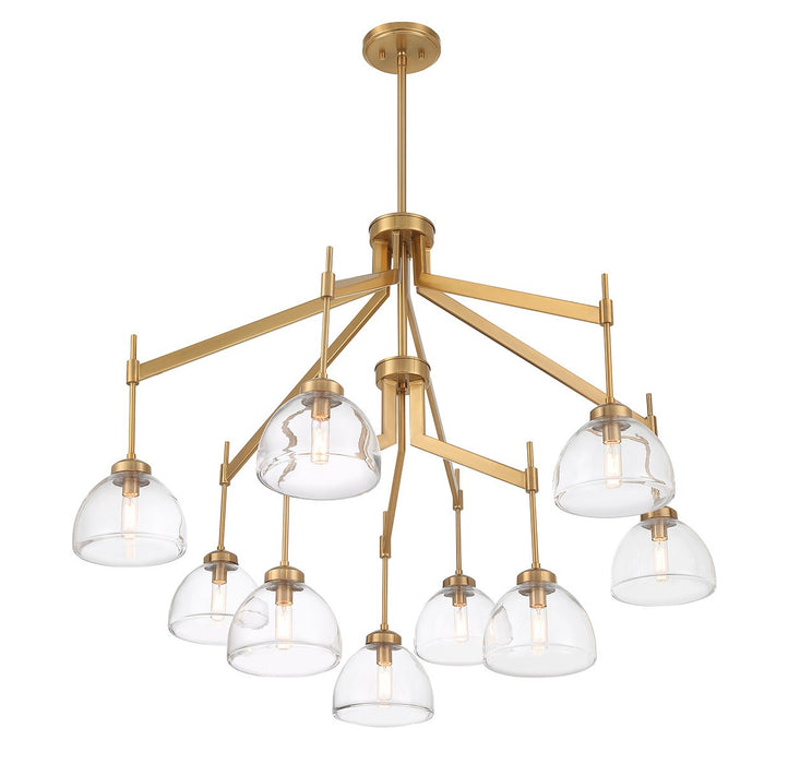 Savoy House - 1-9842-9-322 - Nine Light Chandelier - Corbin - Warm Brass